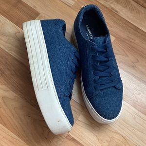 Kenneth Cole Denim Platform Sneakers